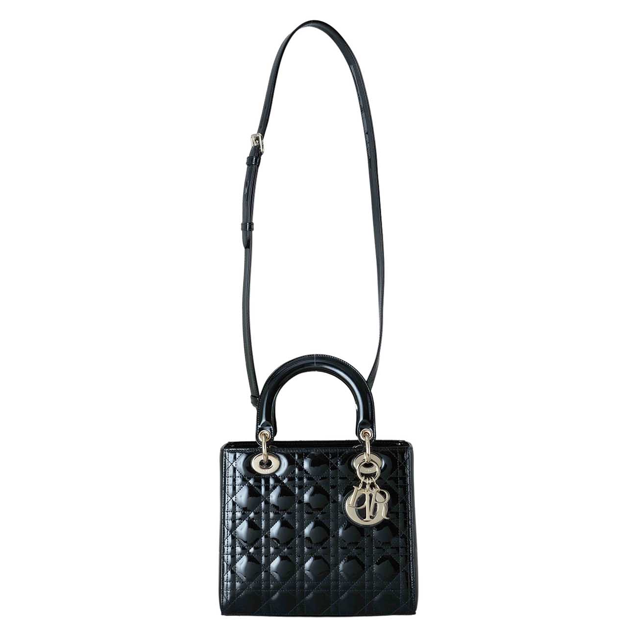 CHRISTIAN DIOR(USED)크리스찬디올 페이던트 레이디디올 미듐 토트 겸 숄더백